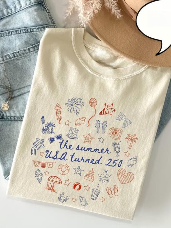 Tops - Summer 250th T-shirt, USA 250th Anniversary Tee, Independence Day Shirt